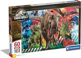 Clementoni - 26456 - Supercolor Puzzle - Jurassic World - 60 maxi pieces - Made in Italy - jigsaw puzzle children age 4 years plus