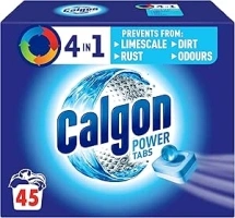 Calgon 4-in-1 Washing Machine Cleaner and Water Softener Tablets, Removes Limescale & Odours, Deep Clean, Units: 45 Tablets, Size: L Pack (Packaging May Vary)