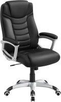 SONGMICS Executive Office Chair, Durable and Stable, Height Adjustable, Ergonomic, Black OBG21BUK,51.5D x 53W x 55H cm