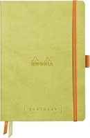 RHODIA 117575C - Soft Notebook Bullet Journal Goalbook Anis - A5 - Dotted Dot - 240 pages - Clairefontaine White Paper 90g - 2 Ribbons, Elastic Closure - Faux Leather Cover