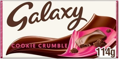 Galaxy Cookie Crumble Milk Chocolate Bar, Chocolate Gift, Movie Night Snacks, Sharing Bar, 114g