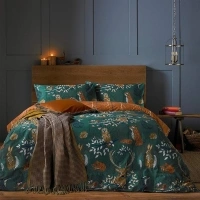 furn Forest Fauna Duvet Cover Set, Emerald, Double