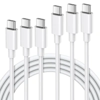 Quntis 3Pack USB C to USB C Charger Cable 60W, Type C to Type C Cable Fast Charging for iPad pro, MacBook Air Charger Cable, Samsung Galaxy, Switch, Google Pixel, iPhone 15 Charger Cable 1M White