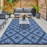 Enipate Outdoor Rugs for Garden Patios, 5x7ft Plastic Weatherproof Woven Picnic Blankets, Reversible & Easy Cleaning Deck Carpet Camping Mats