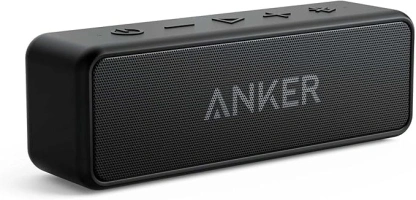 Anker Soundcore 2 Portable Bluetooth Speaker with 12W Stereo Sound, BassUp, IPX7 Waterproof, 24-Hour Playtime, Wireless Stereo Pairing, Speaker for Home, Outdoors, Travel