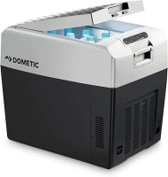 DOMETIC TropiCool TCX 35 Portable Thermoelectric Cool Box, 33 Litre Mini Fridge 12 V / 230 V, Black, White