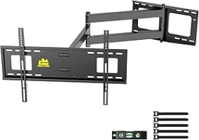 FORGING MOUNT-Extra Long Reach 109cm TV Wall Bracket Mount Swivel Tilt Full Motion Articulating Arm TV Bracket for 32-80 Inch Flat/Curve TVs,50kg weight rating,VESA 600x400mm(Max)