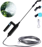 DOUBFIVSY Battery Powered Sprayer, Electric Sprayer Wand Rechargeable Portable Garden Plant Sprayer with 3 Nozzles and 5M Hose Mister Sprayer for Yard Lawn Weeds Plants(7.2V Sprayer)