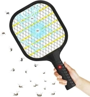 Fly Zapper, Electric Fly Zapper Racket Battery Operated Fly Catcher Mosquito Swatter Fly Killer Racket Insect Killer for Indoor and Outdoor Pest Control Over 35cm Long