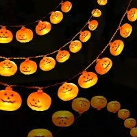 OEAGO Halloween Decorations 3M 20LED Halloween Pumpkin String Lights, Waterproof Halloween Lights Decorations Outdoor Indoor for Halloween Festivals Gate Patio Garden Yard