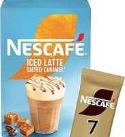 NESCAFÉ Iced Latte Salted Caramel Instant Coffee 7 x 14.5g Sachets, 100% Responsibly Sourced Coffee (Pack of 1)