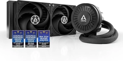 ARCTIC Liquid Freezer III 240 - Water Cooling PC, All-in-One CPU AIO Water Cooler, Intel & AMD compatible, efficient PWM-controlled pump, fan: 200-1800 rpm, LGA1851 and LGA1700 Contact Frame - Black