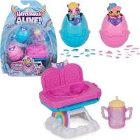 HATCHIMALS Alive, Hungry Playset with Highchair Toy and 2 Mini Figures in Self-Hatching Eggs, Kids’ Toys for Girls and Boys Aged 3 and up