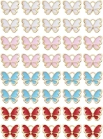 AUTUUCKEE 40 Pcs Butterfly Charms, Alloy Butterfly Charms, Necklace Bracelet Charms for Jewelry DIY Necklace Bracelet Earrings Making Craft Accessories