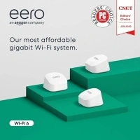 Amazon eero 6+ mesh Wi-Fi router | 1.0 Gbps Ethernet | Coverage up to 420 m2 | Connect 75+ devices | 3-Pack | 2022 release