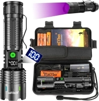 Relybo Torches LED Super Bright Rechargeable, Flashlight 250000 Lumens XHM88 Torches Battery Powered, Led Torch Rechargeable, Powerful Torch Flash Light for Dog Walking Hiking Camping Emergency Gift