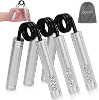 COVVY Metal Hand Grip Strengthener Set (50, 100, 150lbs), Grip Strength Trainer, Crushing Pinching Grip Trainer, Forearm Exerciser, Gripper Fitness Equipment with Sponge Pads and Carry Bag