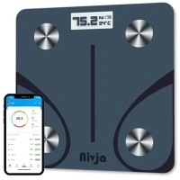 Nivja Digital Bathroom Scale for Body Weight,Electronic Wireless Smart Scale for Monitor Body Fat,Muscle Mass,Body Composition Analyzer for Fitness with Free iOS &Android App (Bluetooth Connectivity)