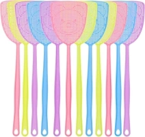 12 Pcs Fly Swatters Plastic Fly Swats Manual Insect Mosquito Wasp Pest Control Flexible Fly Swatter For Home Travels (4 Colors)