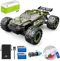 DEERC Brushless 302E RC Cars for Adults, Upgraded 60KM/H High Speed Remote Control Car, 4WD 1:18 Scale All Terrain Off Road Monster Truck with DIY Extra Shell, 2 Battery 40 Min Car Toy for Boys & Girl