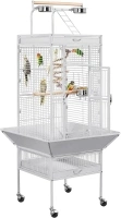 Yaheetech Parrot Cage156cm Large Bird Cage with Open Top/Stand/Rolling Wheels for Canary/Finch/Cockatiel/Parakeet/Conure Parrot, Budgie Cage, White