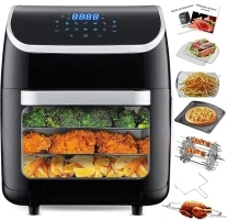 TUOKE Air Fryer Oven, 1800W Digital Air Fryer Oven, Smart Tabletop Oven with 9 Preset Menus, with LED Touch Screen Temperature and Control for Baking, 12L