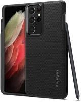 Spigen Liquid Air P Case Compatible with Samsung Galaxy S21 Ultra - Matte Black - S-Pen not included