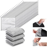 Zuimei 20Pcs Multipurpose Wire Dishwashing Rags for Wet and Dry, Non-Scratch scrub rags Resuable Dish Cloths Wire Cleaning Cloths Lint Free Dish Towels for Kitchen