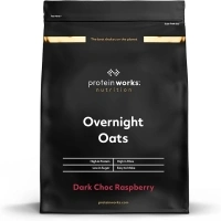 Protein Works - Overnight Oats | High Protein Breakfast | Low Sugar Snack | Low GI Oats | Dark Choc Raspberry | 1 Kg