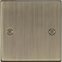 Knightsbridge CS85AB Square Edge Antique Brass 1G Blanking Plate, 230 V