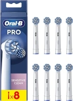 Oral-B Pro Sensitive Clean Electric Toothbrush Head, X-Shaped & Extra Soft Bristles for Gentle Brushing & Plaque Removal, Pack of 8 Toothbrush Heads, White (Packing May Vary)