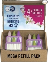 Febreze 3Volution Plug In Air Freshener Refill, 20ML X 4, Odour Eliminator & Bathroom Air Freshener, Lily Breeze