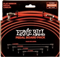 Ernie Ball Flat Ribbon Patch Cables Pedalboard Multi-Pack - Red