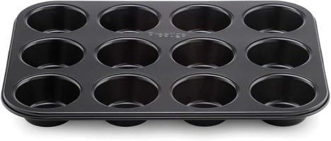 Prestige Inspire Bakeware Muffin Tin, 12 Cup - Black