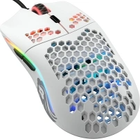 Glorious Gaming Model O- (Small) Compact Wired Gaming Mouse - 58g Superlight Honeycomb Design, RGB, Pixart 3360 Sensor, Ambidextrous, Omron Switches - Matte White