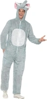 Smiffys Elephant Costume, Grey includes Jumpsuit with Hood, Party Animals Fancy Dress, Animal Dress Up Costumes