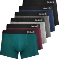 QINCAO Boxer Shorts Mens 6 Pack, No Itchy Labels, Cotton Underwear Retro Trunks, Underwear Gift Set