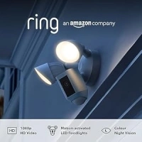 Ring Floodlight Cam Wired Plus by Amazon | Outdoor Security Camera 1080p HD Video, LED Floodlights, Siren, Wifi, Hardwired | alternative to CCTV system | 30-day free trial of Ring Protect | White