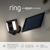 Ring Spotlight Cam Plus Solar by Amazon | 1080p HD Video, Two-Way Talk, Colour Night Vision, LED Spotlights, Siren, DIY installation | 2 Cameras