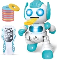 LAIBUY Robot Toy, Toys for 6 Year Old Boy, Programmable Vector Remote Control Robots with Shooting Discs Dancing & Music, Robots for Kids Age 5 6 7 8 Year Old Boys Girls Birthday Present