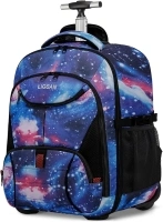 Galaxy Backpack with Wheels for Teens, 17inch Wheeled Backpack for School Trolley Bag Rucksack on Wheels Waterproof College Large Laptop Bag Durable Travel Carry on Luggage Roller Bookbag