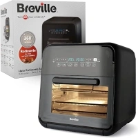 Breville Halo Rotisserie Air Fryer | Digital Extra Large Air Fryer Oven | 10 L | Fry, Bake & Dehydrate | 2000 W | Energy Efficient | Black and Grey [VDF127]