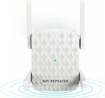 Saiyuanxing WiFi Extender – Dual Band 2.4G and 5G WiFi Extender Booster 1200Mbps Wireless WiFi Booster 1 Ethernet Port and 4 External Antennas white UK Plug (AC17)