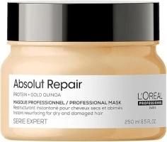 L’Oréal Professionnel Mask, With Protein And Gold Quinoa for Medium-Thick Dry And Damaged Hair, Serie Expert Absolut Repair, 250 ml