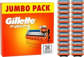 Gillette Fusion5 Razor Blades Men, Pack of 24 Razor Blade Refills with Precision Trimmer, 5 Anti-Friction Blades, Suitable for Mailbox