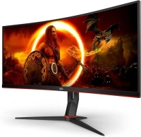 AOC Gaming CU34G2XP - 34 Inch WQHD Curved Monitor, VA, 180Hz, 1ms GtG, HDR400, Height Adjust, Game Mode, Speakers (3440 x 1440, 400 cd/m HDMI 2.0 / DP 1.4)