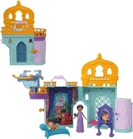 Mattel Disney Princess Jasmine Stackable Castle Doll House Playset with Small Doll, 2 Friends & 7 Pieces, Inspired by Disney Movie Aladdin, HLW93