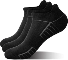 Cevapro Running Socks for Men Women, Thick Cushioned Trainer Socks Anti-Blister Sports Socks Low Cut Breathable Athletic Socks Cotton Ankle Socks(3/6 Pairs)