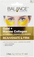 Balance Active Formula Gold & Marine Collagen Hydrogel Under Eye Masks (3 pack) Instantly Cool, Refresh & Revive Tired-Looking Eyes. Cruelty Free.