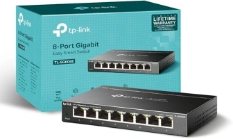 TP-Link Managed Network Switch 8-Port Gigabit, Support QoS VLAN IGMP Snooping, Network Monitoring through Web Interface, 3.68 W(TL-SG608E), Black